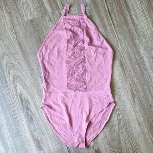 Pink Victorias Secret Purple Lace Detail Bodysuit Size Small